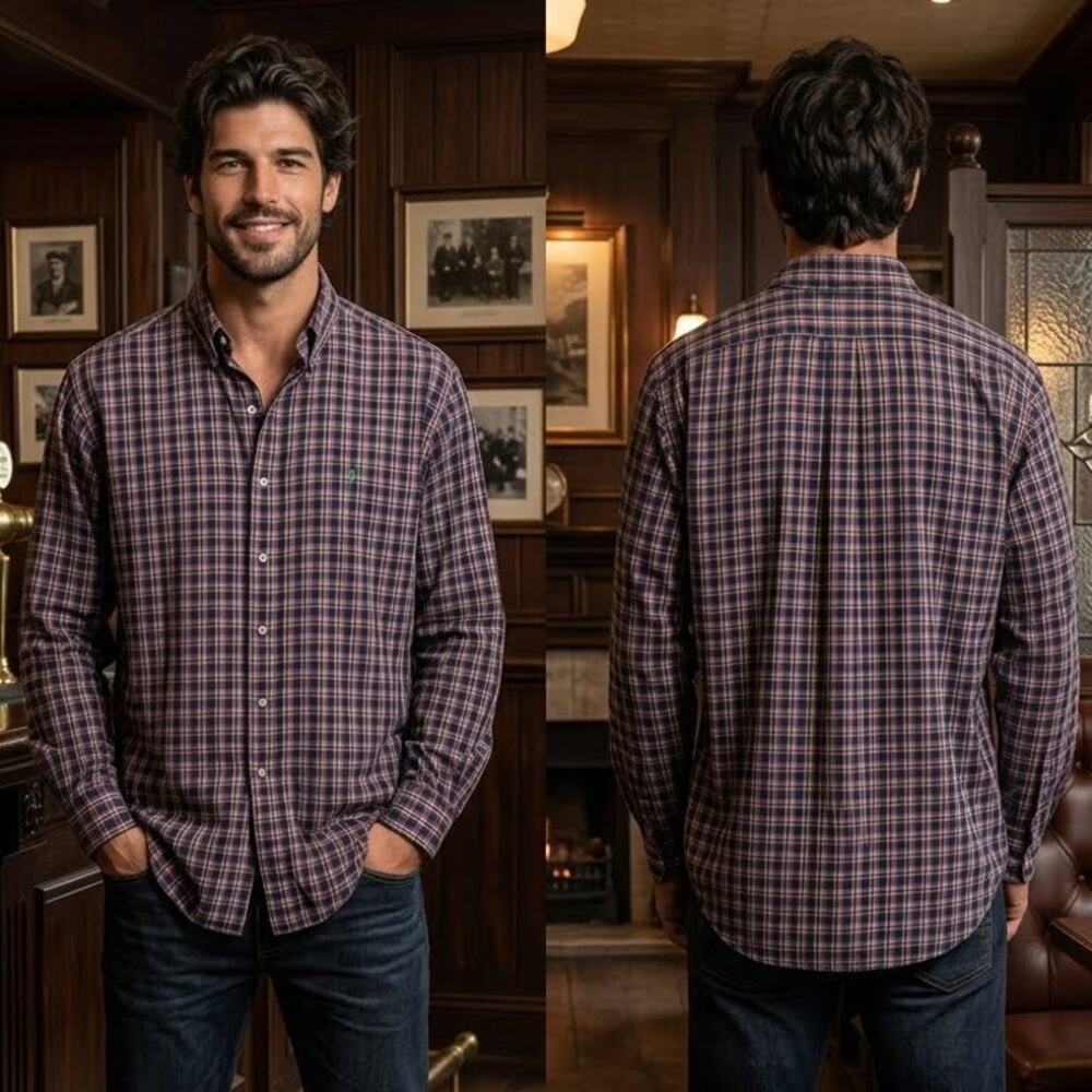 Polo Ralph Lauren Plaid Long Sleeve Button Down Shirt Mens XXL 50-52
